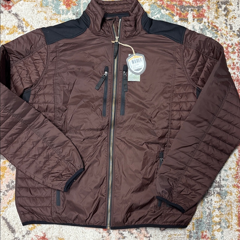 Men's STS Ranchwear Journeyman Chocolate Brown Quilted Jacket lightweight NWT